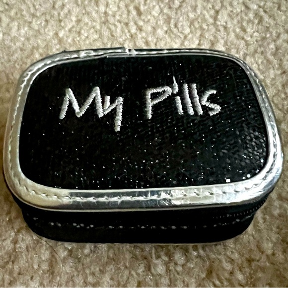 Handbags - Women’s Black Silver Travel Pill Box - Very Cute
